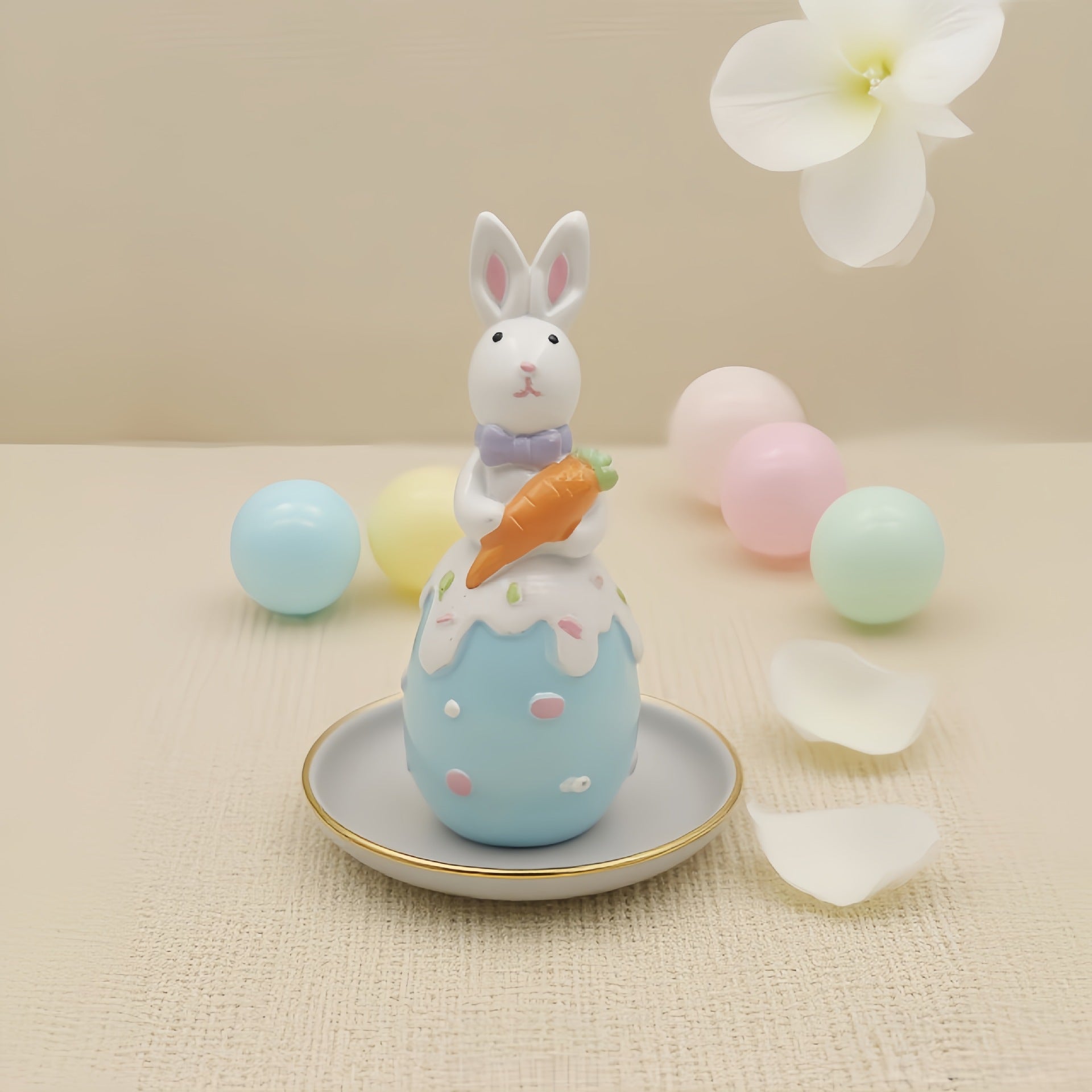 Easters Colored Rabbits Statue Decoration