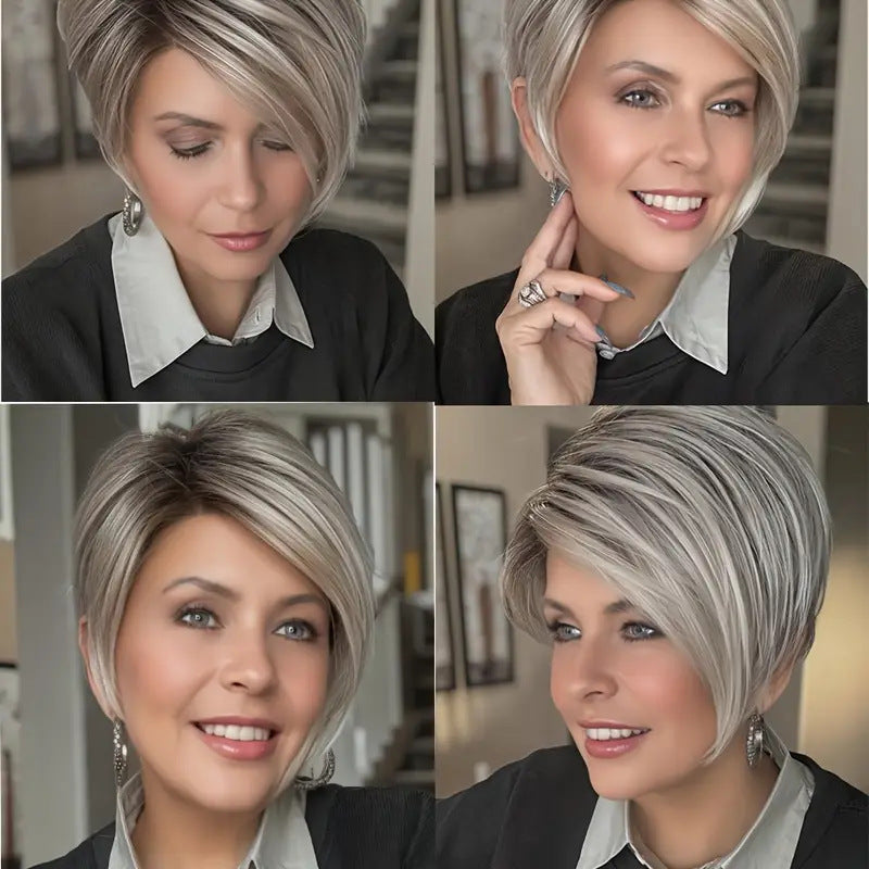 Side-Swept Bangs Short Straight Hair Wig