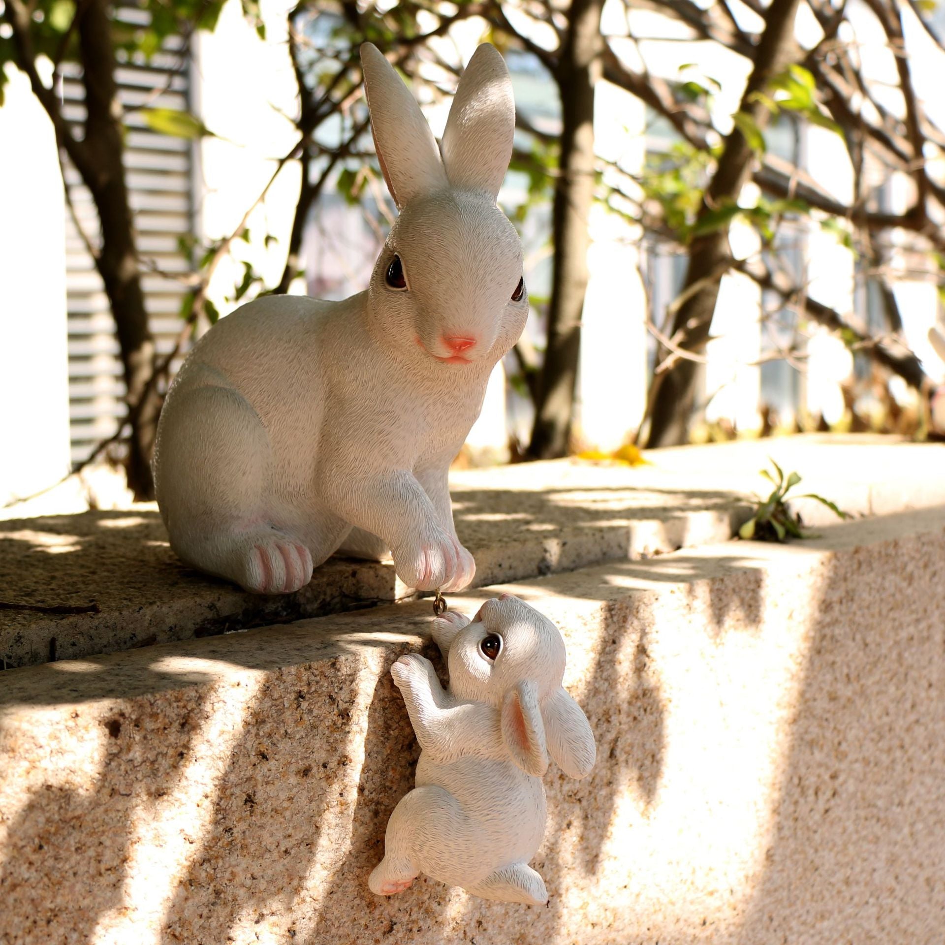 2Pcs Rabbit Garden Statue Animal Figurines