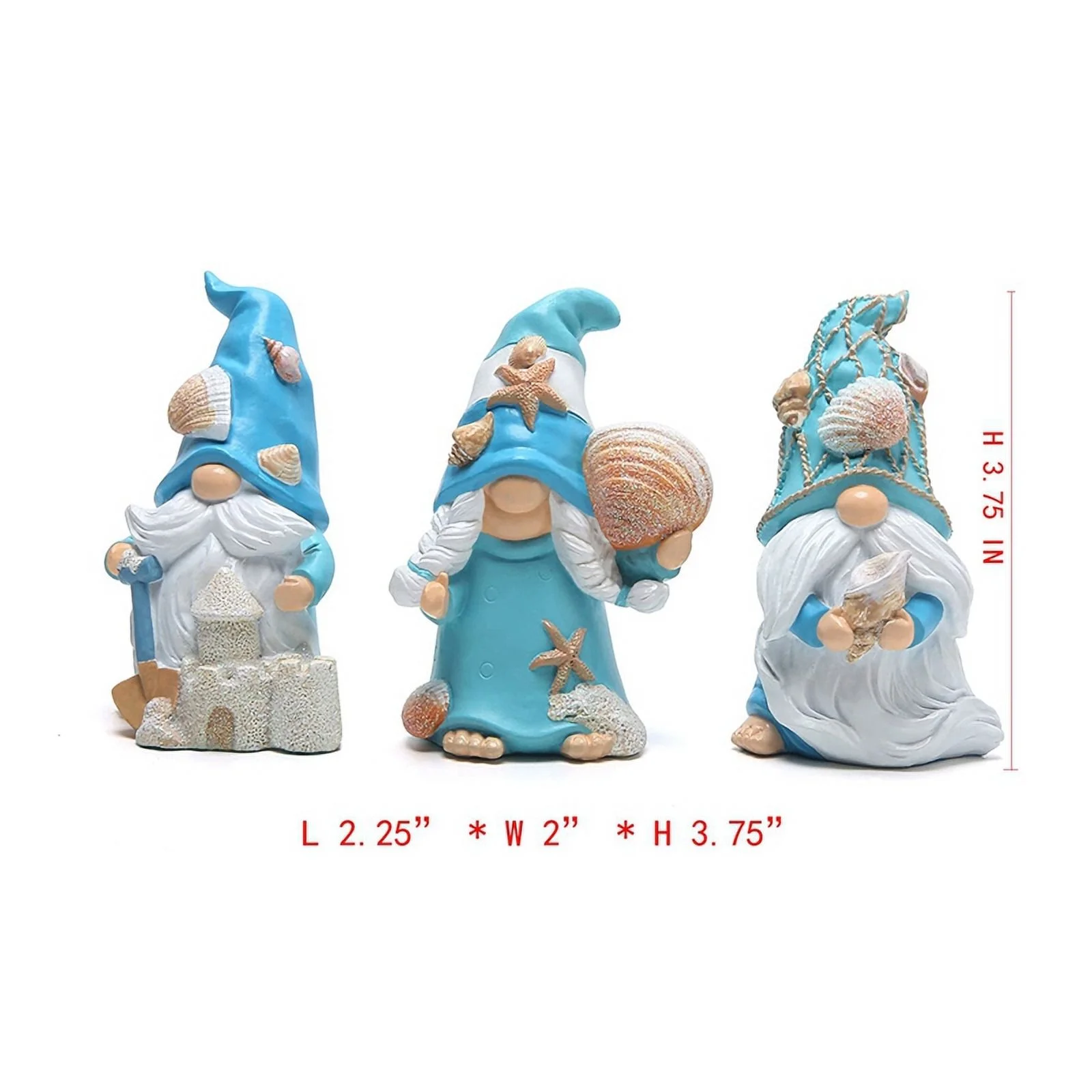 Gnomes Set - 3PCS Sea Star Shell Decor