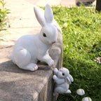 2Pcs Rabbit Garden Statue Animal Figurines