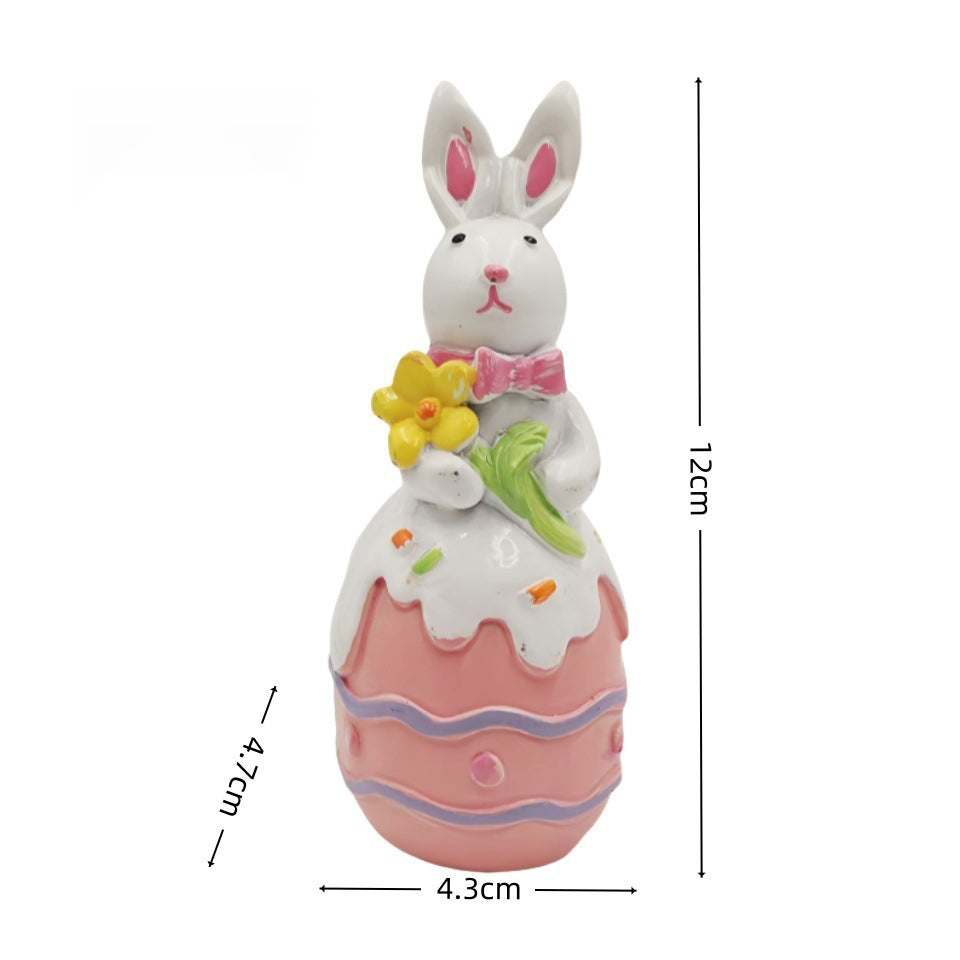 Easters Colored Rabbits Statue Decoration