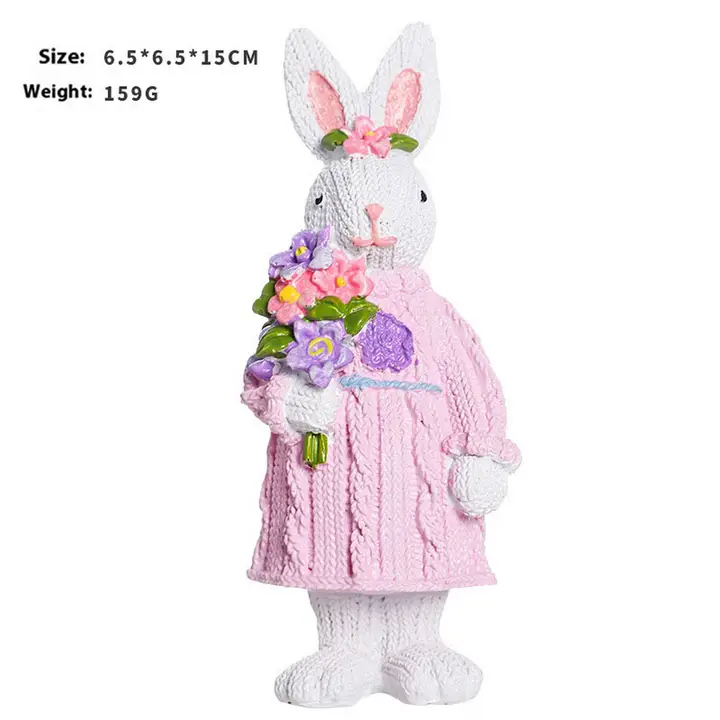 Cute Resin Easter Bunny Tabletop Decoration