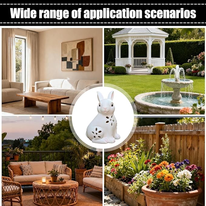 Solar Powered Light-Up Rabbit Figurine