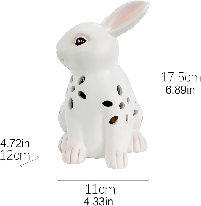 Solar Powered Light-Up Rabbit Figurine