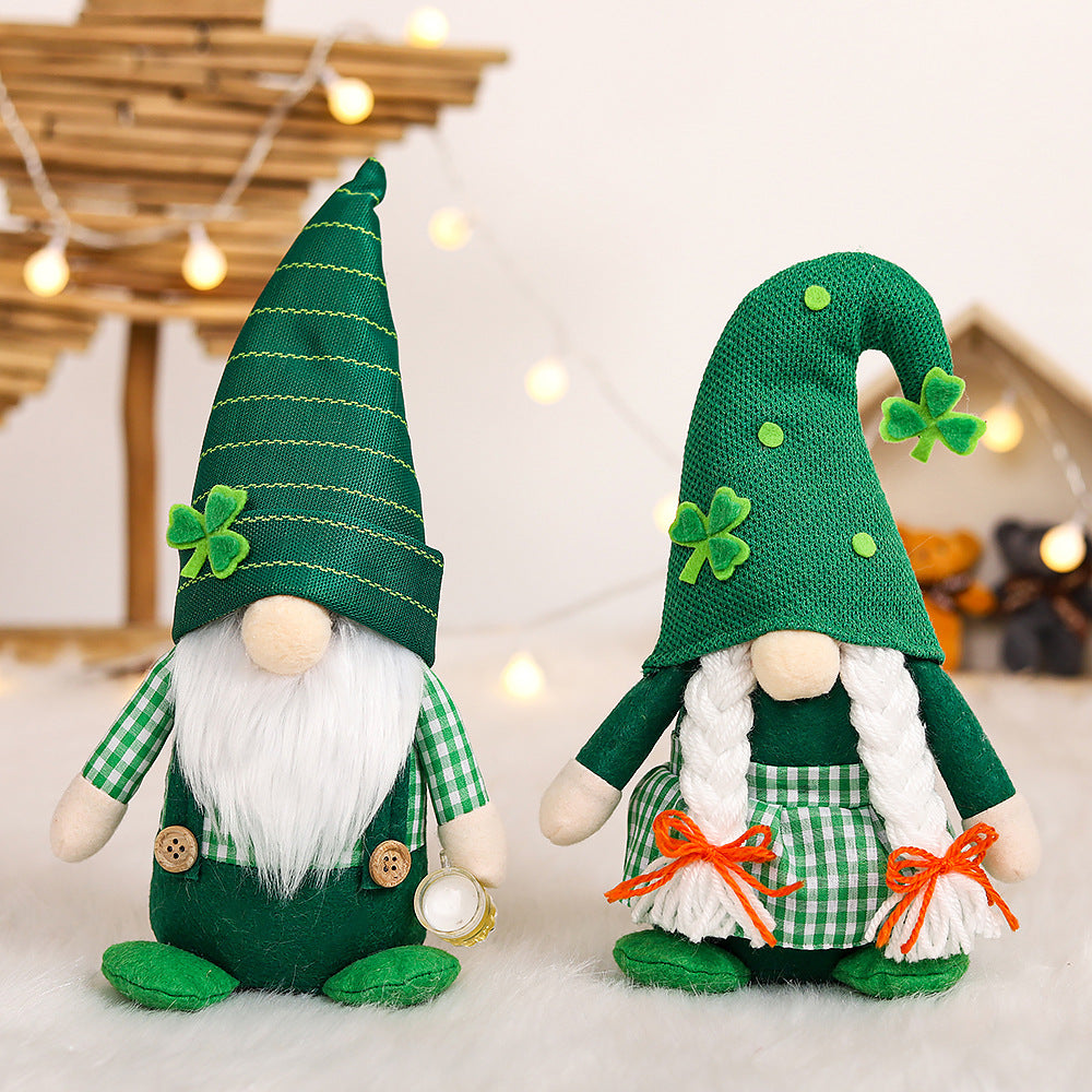 St Patricks Day Gnomes Plush Table Decor