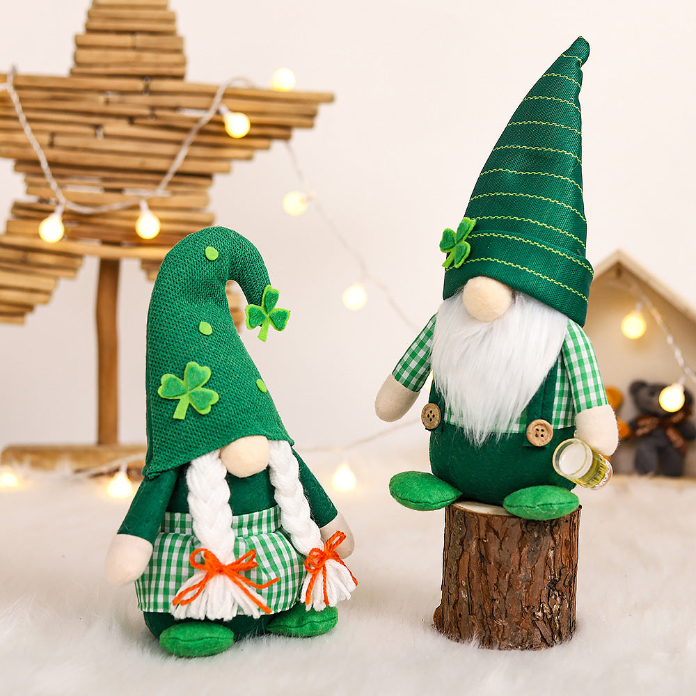 St Patricks Day Gnomes Plush Table Decor