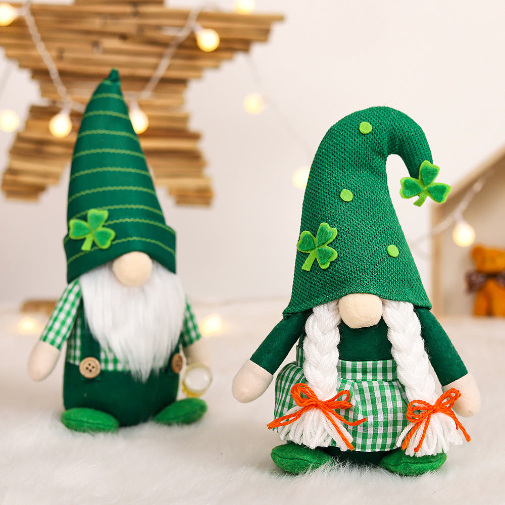 St Patricks Day Gnomes Plush Table Decor