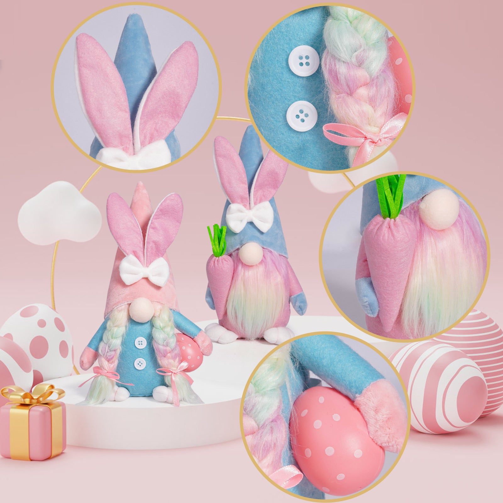 Easter Gnomes Decorations 2 PCS Plush