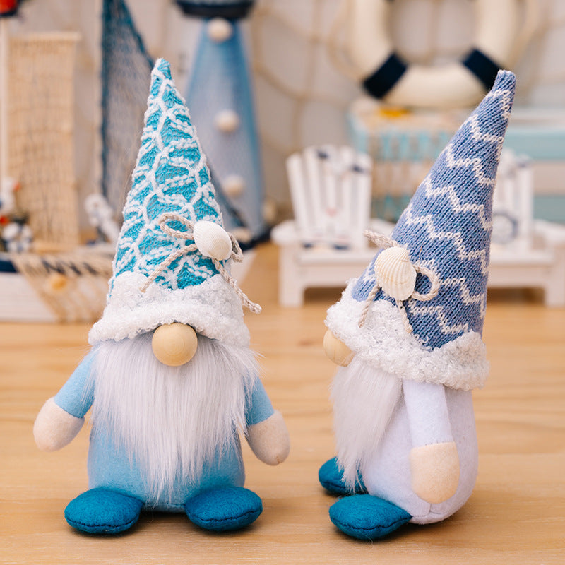 Summer Ocean Gnomes with Knitted Shell Hat