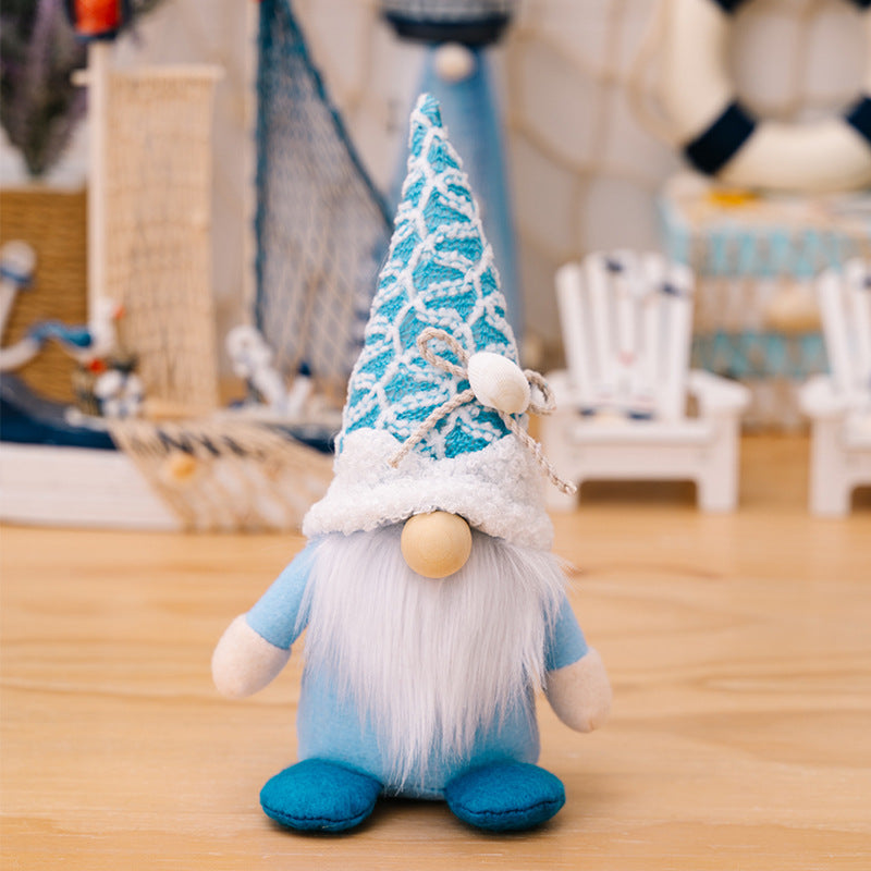 Summer Ocean Gnomes with Knitted Shell Hat
