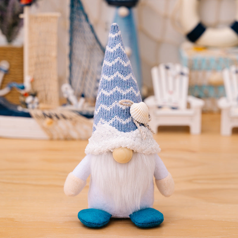 Summer Ocean Gnomes with Knitted Shell Hat