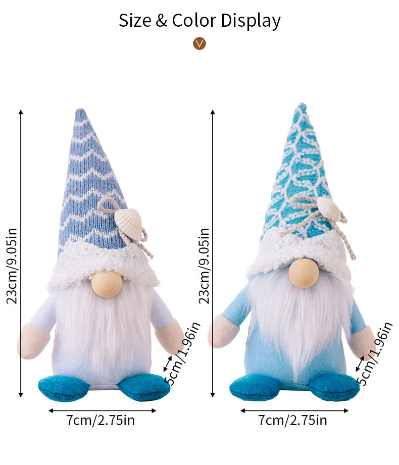 Summer Ocean Gnomes with Knitted Shell Hat