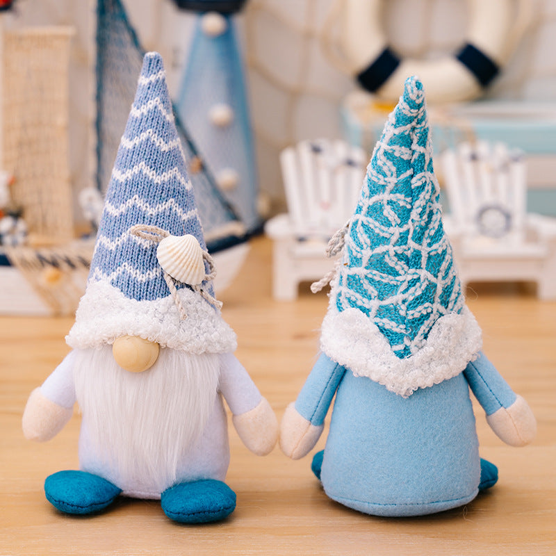Summer Ocean Gnomes with Knitted Shell Hat