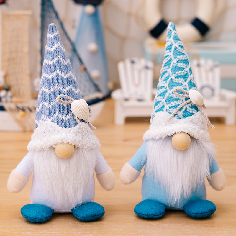 Summer Ocean Gnomes with Knitted Shell Hat