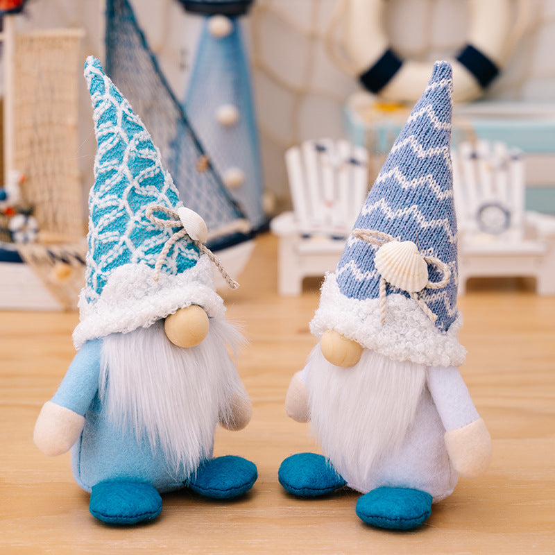 Summer Ocean Gnomes with Knitted Shell Hat