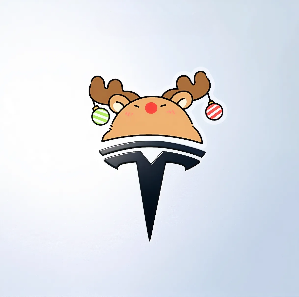 (💝Buy one get one free💝)Reusable car logo Christmas hat stickers!