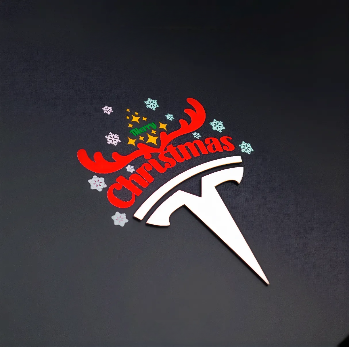 (💝Buy one get one free💝)Reusable car logo Christmas hat stickers!