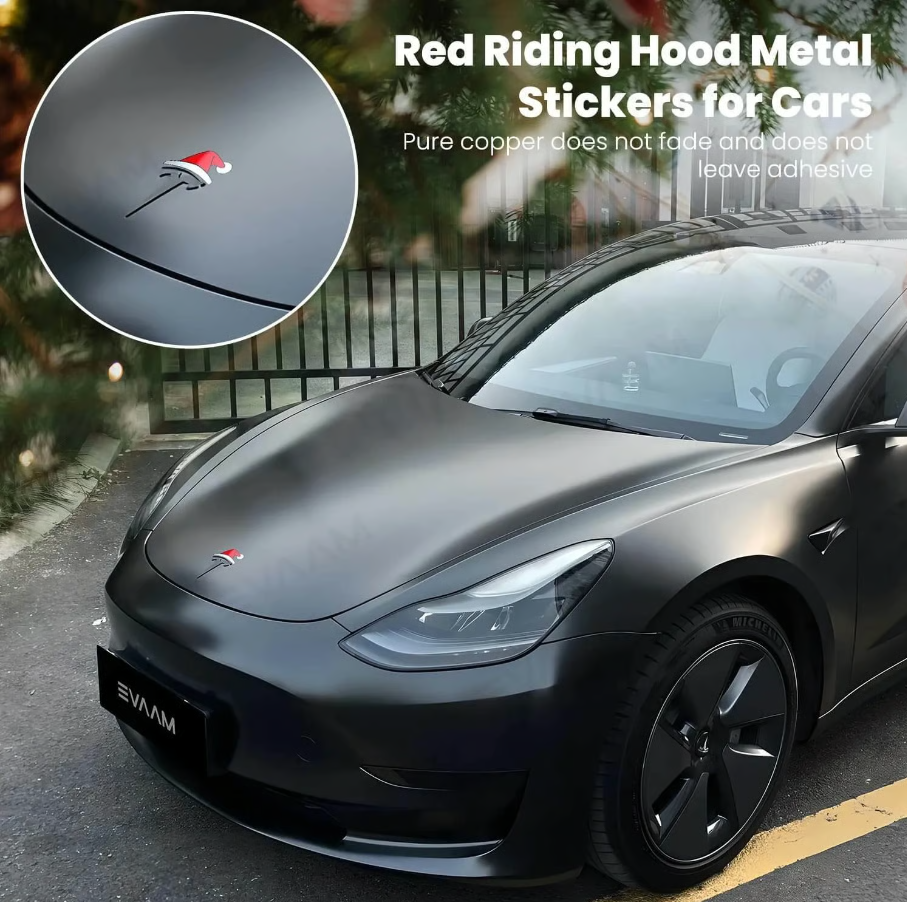 (💝Buy one get one free💝)Reusable car logo Christmas hat stickers!