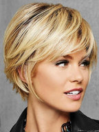 Bob Wig With Eye-Length Bangs Short Hair Wig