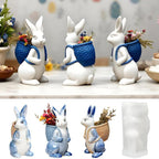 3D Easter Bunny Candle Mold Cute Rabbit Shaped Silicone Mold