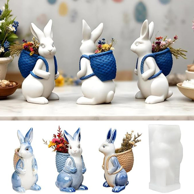 3D Easter Bunny Candle Mold Cute Rabbit Shaped Silicone Mold