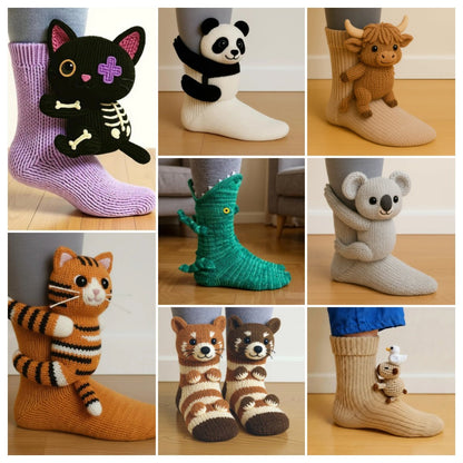 🎁Cosy 3D Knit Animal Socks, Cute & Comfy for You or a Lovely Gift 💝