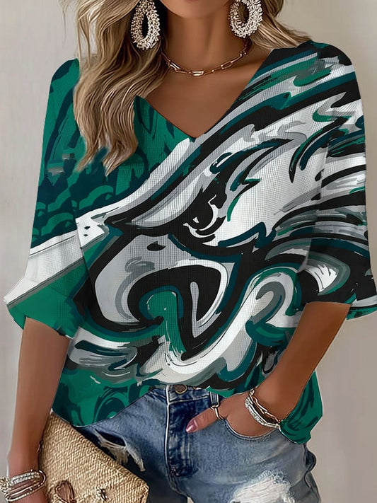 Women's Football Casual Printed Short-Sleeve T-Shirt