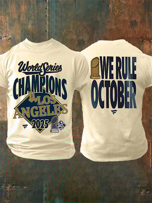 Men's   champion Baseball Print Casual  T-Shirt