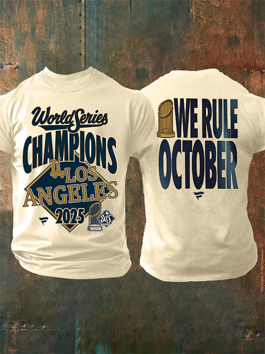 Men's   champion Baseball Print Casual  T-Shirt