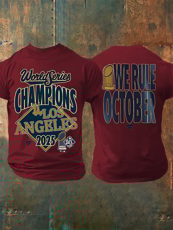 Men's   champion Baseball Print Casual  T-Shirt