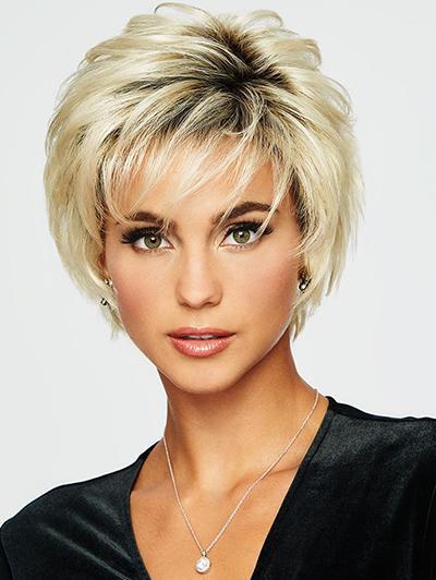 Women Brown Short Straight Hair Wigs