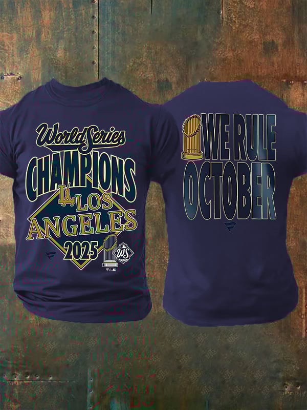 Men's   champion Baseball Print Casual  T-Shirt