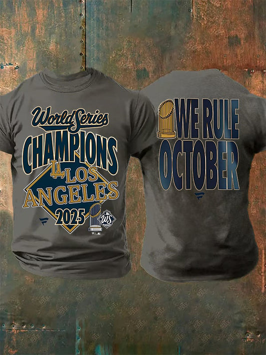 Men's   champion Baseball Print Casual  T-Shirt