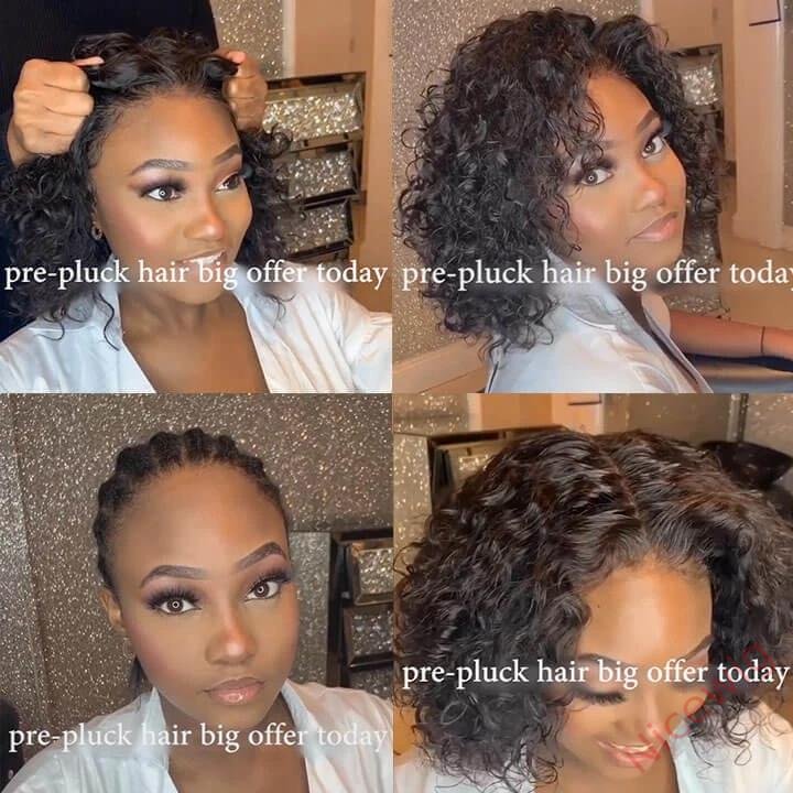 Hot Sale Glueless Short Curly Black Bob Wig