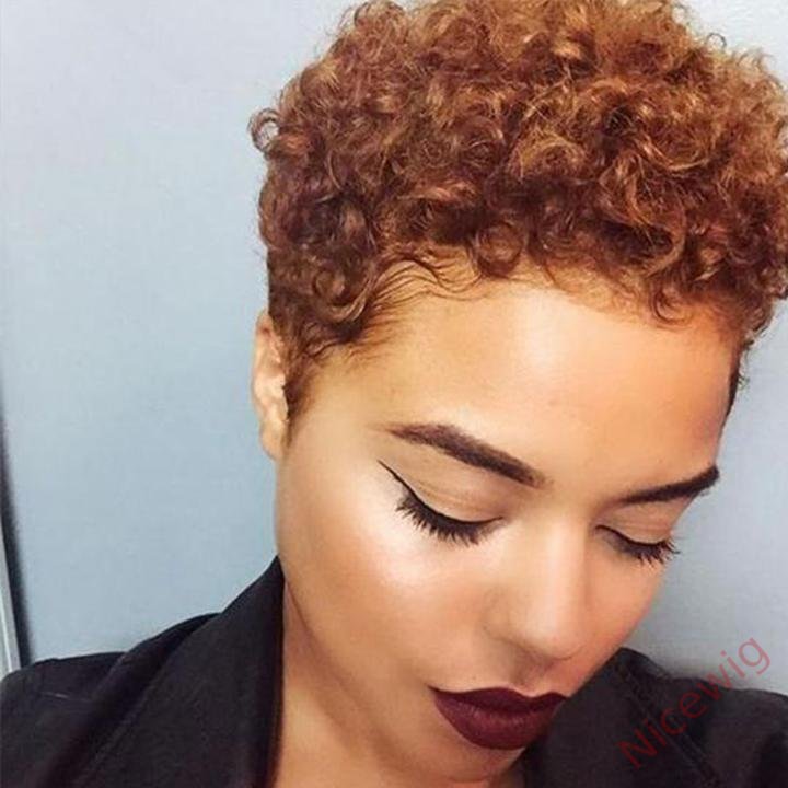 Best Design Afro Short Curly Hair Wig Without Bang