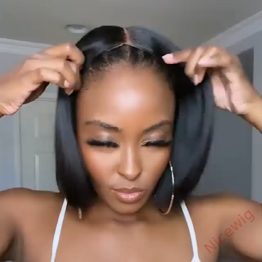 Glueless Brazilian Straight Hai Bob Wigs Lady Wig