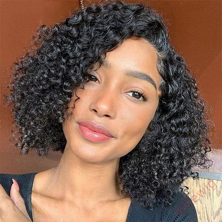 Hot Sale Glueless Short Curly Black Bob Wig
