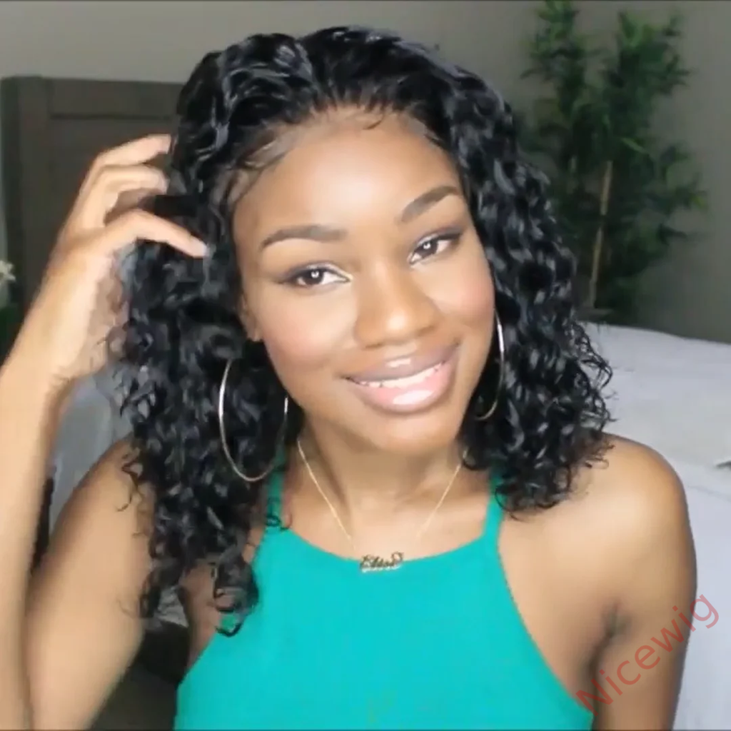 Brazilian Natural Black Curly Bob Wig